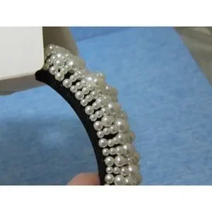 NEW ZARA Mega Headband Hairband Black Velvet Covered in White Pearls Wow! M m_633b12c3308f07be174dc6bd.jpeg main image 2